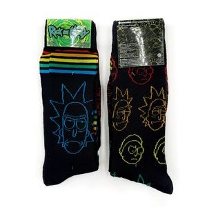Rick and Morty Crew Socks Mens Womens Adult Swim TV Rainbow Fun Novelty Gift